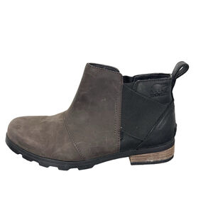Sorel Emelie Chelsea Boot Sz 8.5 Women Suede Leather Waterproof Rain Winter Boho